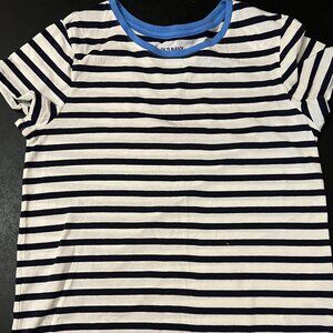 Old Navy, kids softest tee, white and navy striped, XL 14/16